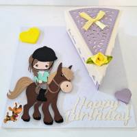 Geldgeschenk Geburtstag Reiterin Pferd Geschenkschachtel Bild 1