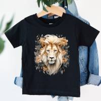 Bügelbild beige Löwenkopf Blätter Löwe verschiedene Größen Bild 1