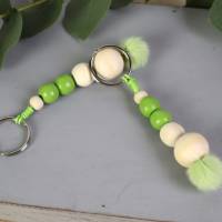 Schlüsselanhänger Taschenanhänger Holzperlen grün natur #3 Bild 1