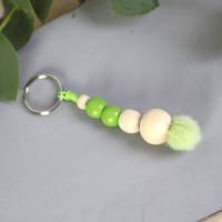Schlüsselanhänger Taschenanhänger Holzperlen grün natur #3 Bild 4