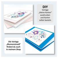 Osterkarten zum Ausdrucken "Fröhliches Eiersuchen" Karten Ostern Osterhase hellblau, DIY digital download PNG PD Bild 4