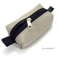 Schlüsselanhänger Minitasche SAND-beige Reißverschluß schwarz, Outdoor robust, Kosmetik  Kopfhörer, by BuntMixxDESIGN Bild 3