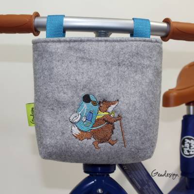 Lenkertasche "Fuchs auf Wanderschaft" aus Filz, personalisierbar