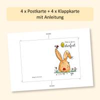 Osterkarte zum Ausdrucken A6, Ostern Postkarte Karten Osterhase, digitale Datei zum Sofort-Download, private Nutzung Bild 2