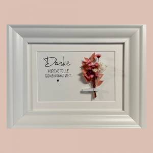 Bild handgeschrieben - Trockenblume - auf Wunsch personalisiert - Blumenstrauß - Danke - Geschenk - Kollegin Bild 1