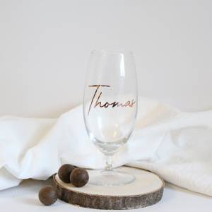 Personalisiertes Bierglas | Glas mit Namen | Geschenkidee | Geschenk Geburtstag | personalisiertes Sektglas | Personalis Bild 1