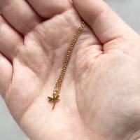 Tiny Dragonfly - Goldfarbene Halskette 45 cm aus Edelstahl mit zarter Libelle Bild 4