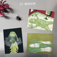 KÜHLSCHRANKKUNZT „Frühlingsgrün“ - 3 Magnete in Postkartengröße, Kühlschrankmagnete, Küche Magnete Bild 1