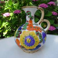 Tolle Keramik-Fat Lava-Vase mit phantastischem Dekor. 1303  Made in W.Germany Bild 1
