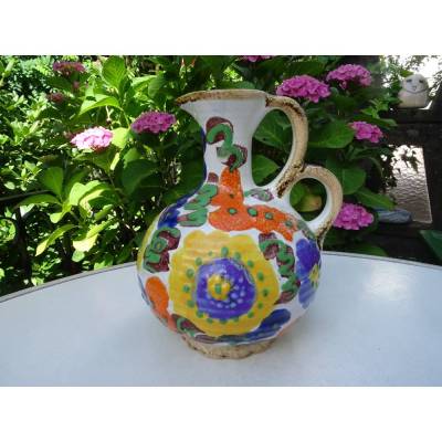 Tolle Keramik-Fat Lava-Vase mit phantastischem Dekor. 1303  Made in W.Germany