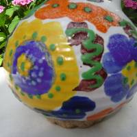 Tolle Keramik-Fat Lava-Vase mit phantastischem Dekor. 1303  Made in W.Germany Bild 4