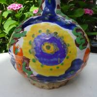 Tolle Keramik-Fat Lava-Vase mit phantastischem Dekor. 1303  Made in W.Germany Bild 5