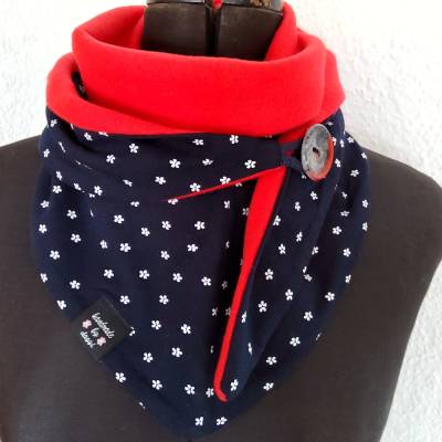 Schaltuch, Dreiecktuch, mit Knopf, Wickelschal, Tuch, Kuscheltuch, Wendeschal