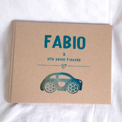 Freundebuch Stammbuch nachhaltig personalisierbar Design "Little Car"