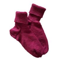 rote, handgestrickte Wollsocken, 38/39, Yogasocken, Unisex, warme Socken, Bild 1