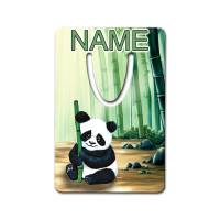Panda Lesezeichen mit Name / Schriftartwahl / Aluminium / 5 x 7,5 x 0,07cm Bild 1