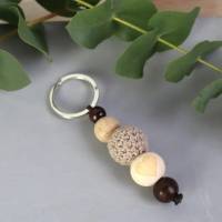 Schlüsselanhänger Taschenanhänger Holzperlen braun natur Bild 4