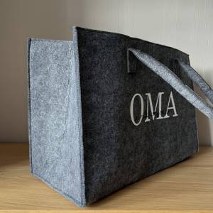 Shopper OMA weiß personalisiert - Einkaufstasche - mit Namen der Enkelkinder Bild 2