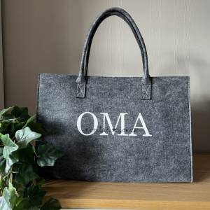 Shopper OMA weiß personalisiert - Einkaufstasche - mit Namen der Enkelkinder Bild 4