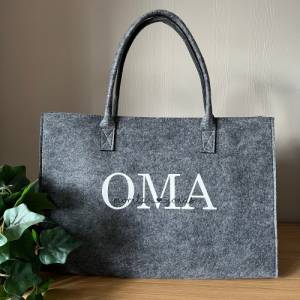 Shopper OMA weiß personalisiert - Einkaufstasche - mit Namen der Enkelkinder Bild 5