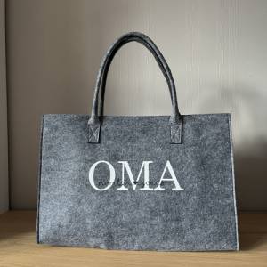 Shopper OMA weiß personalisiert - Einkaufstasche - mit Namen der Enkelkinder Bild 6
