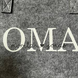 Shopper OMA weiß personalisiert - Einkaufstasche - mit Namen der Enkelkinder Bild 8