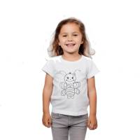 Bügelbild Biene (einfarbig Kontur) für Textilien mit Wunschname - in Wunschfarbe - Ausmalbild T-Shirt für Kinder Bild 7