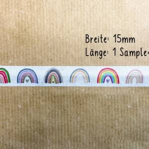 SAMPLE | Muster | Washi Tape | 1,5 cm x 50 cm | Regenbogen| Aufkleber | Bulletjournal | Journal Sticker | Watercolor Sti Bild 2