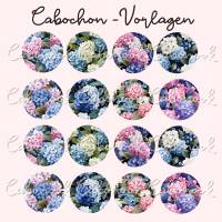 Cabochon Vorlagen -  Hortensie - 10 mm, 12 mm, 14 mm und 25 mm Bild 3