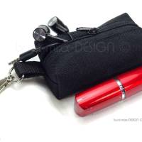 Schlüsselanhänger Minitasche schwarz "simply black" boxybag, Kosmetik Inhalator Leckerlitasche, by BuntMixxDESIG Bild 1