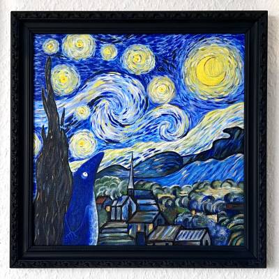 Vincent Van Frosch "Sternennacht", Sternenhimmel, Van Gogh, Nachthimmel, Original, Acrylgemälde