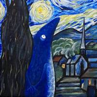 Vincent Van Frosch "Sternennacht", Sternenhimmel, Van Gogh, Nachthimmel, Original, Acrylgemälde Bild 4