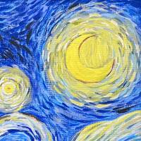 Vincent Van Frosch "Sternennacht", Sternenhimmel, Van Gogh, Nachthimmel, Original, Acrylgemälde Bild 5