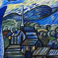 Vincent Van Frosch "Sternennacht", Sternenhimmel, Van Gogh, Nachthimmel, Original, Acrylgemälde Bild 6