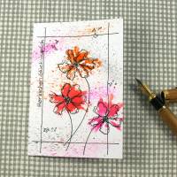 Klappkarte *Flora8* von ZWEIFARBIG mit abstrakten Blüten Glückwunschkarte Einzelstück Grußkarte Bild 1