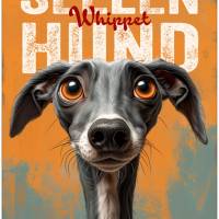 Hunde-Dekoschild SEELENHUND WHIPPET, wetterbeständiges Wandschild Bild 1