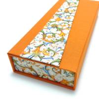 Stiftschachtel Stiftbox Griffelkasten orange Buchbindehandwerk von Pappelapier Bild 2