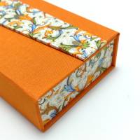 Stiftschachtel Stiftbox Griffelkasten orange Buchbindehandwerk von Pappelapier Bild 3