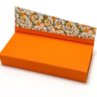 Stiftschachtel Stiftbox Griffelkasten orange Buchbindehandwerk von Pappelapier Bild 6