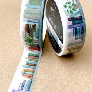 SAMPLE | Muster | Washi Tape | 1,5 cm x 50 cm | Bücher | Aufkleber | Bulletjournal | Journal Sticker | Watercolor Sticke Bild 2