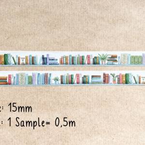SAMPLE | Muster | Washi Tape | 1,5 cm x 50 cm | Bücher | Aufkleber | Bulletjournal | Journal Sticker | Watercolor Sticke Bild 3