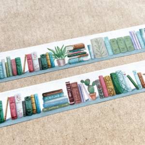 SAMPLE | Muster | Washi Tape | 1,5 cm x 50 cm | Bücher | Aufkleber | Bulletjournal | Journal Sticker | Watercolor Sticke Bild 4