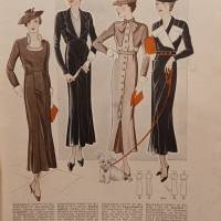 Praktische Damen-und Kinder-Mode  -  Heft 14  1935   - Herbstkleider aus Wolle und Samt  -- mit Schnittmuster - Bild 2