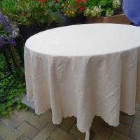 Runde Tischdecke mit-im Stoff-gewebten-Rosendekor. 155 cm  Durchmesser Bild 5
