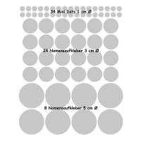 Schulaufkleber-Set - Metallicfolie | Fuchs - 158 teilig, Namensaufkleber, Stifteaufkleber, Mini Dots, Heftaufkleber Bild 4