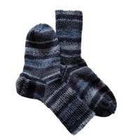 schwarz-graue handgestrickte Wollsocken, 36/37, Yogasocken, Unisex, warme Socken, Bild 1