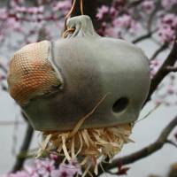Keramik Ohrwurmkugel Insektenkugel beige Gartenkeramik zum Hinhängen Bild 2