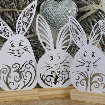 Plotterdatei Osterhasen Hasen Paper cut svg