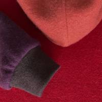Hoodie aus 100% recyceltem Kaschmir Größe 128 rot violett rosa dunkelbraun Upcycling Kapuzenpullover Bild 3
