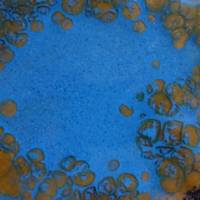 Emaille-Deckeldose mit kupferfarbener Einrahmung. Höhe: 8,5 cm,  Durchmesser: 14,5 cm Bild 3